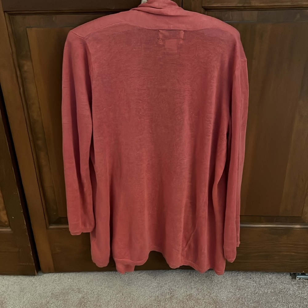Rachel Zoe Linen Cardigan in Terra Cotta - Picture 2 of 3